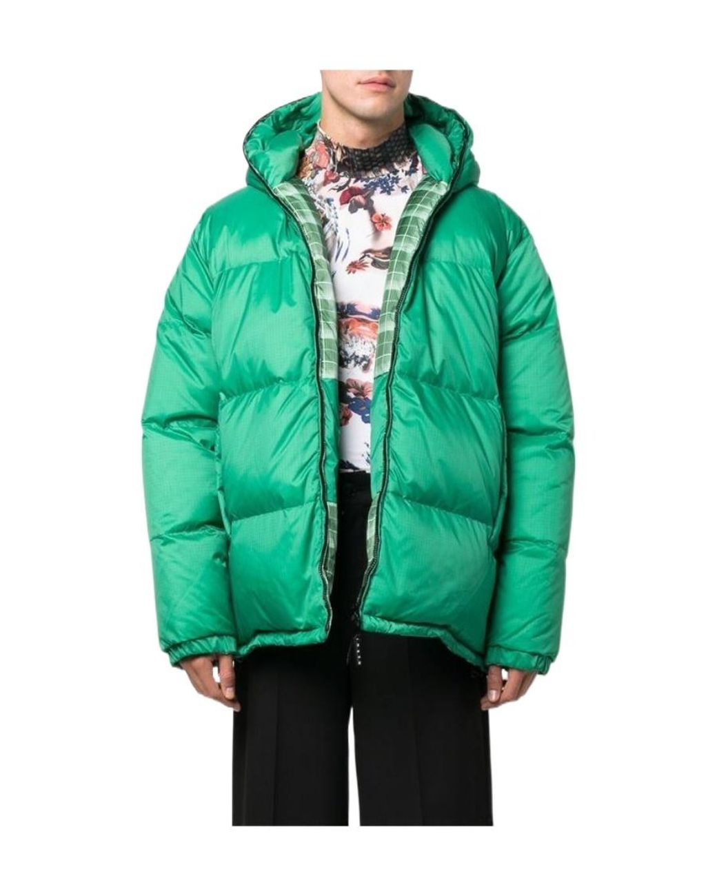Marni Green Reversible Hooded Puffer Jacket for men