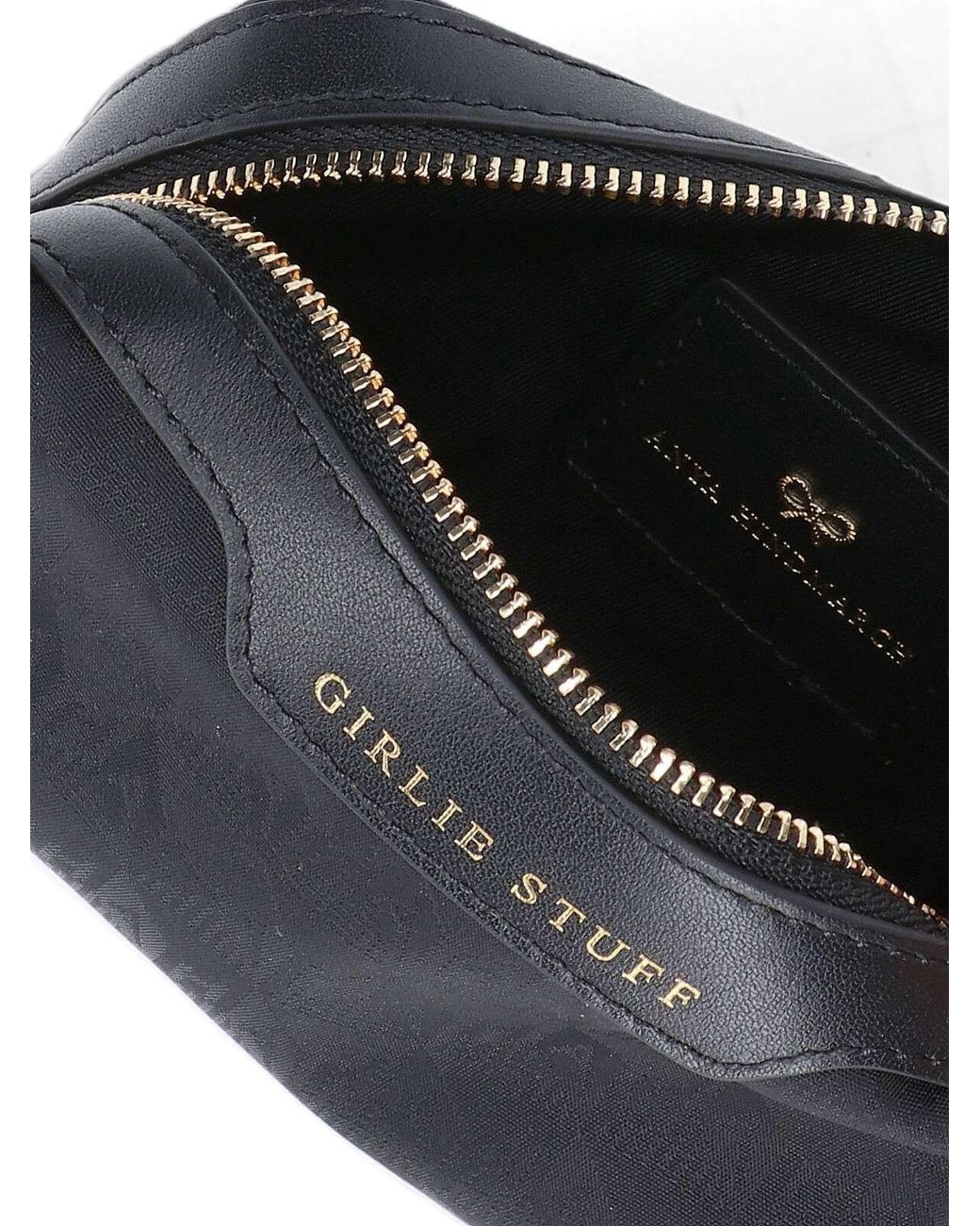 Anya Hindmarch Black Zip-Top Make Up Bag
