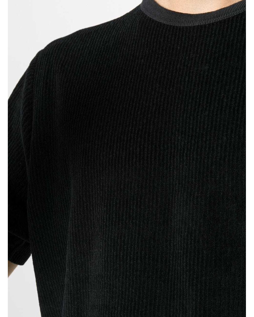 Our Legacy Black Round Neck Corduroy T-Shirt for men