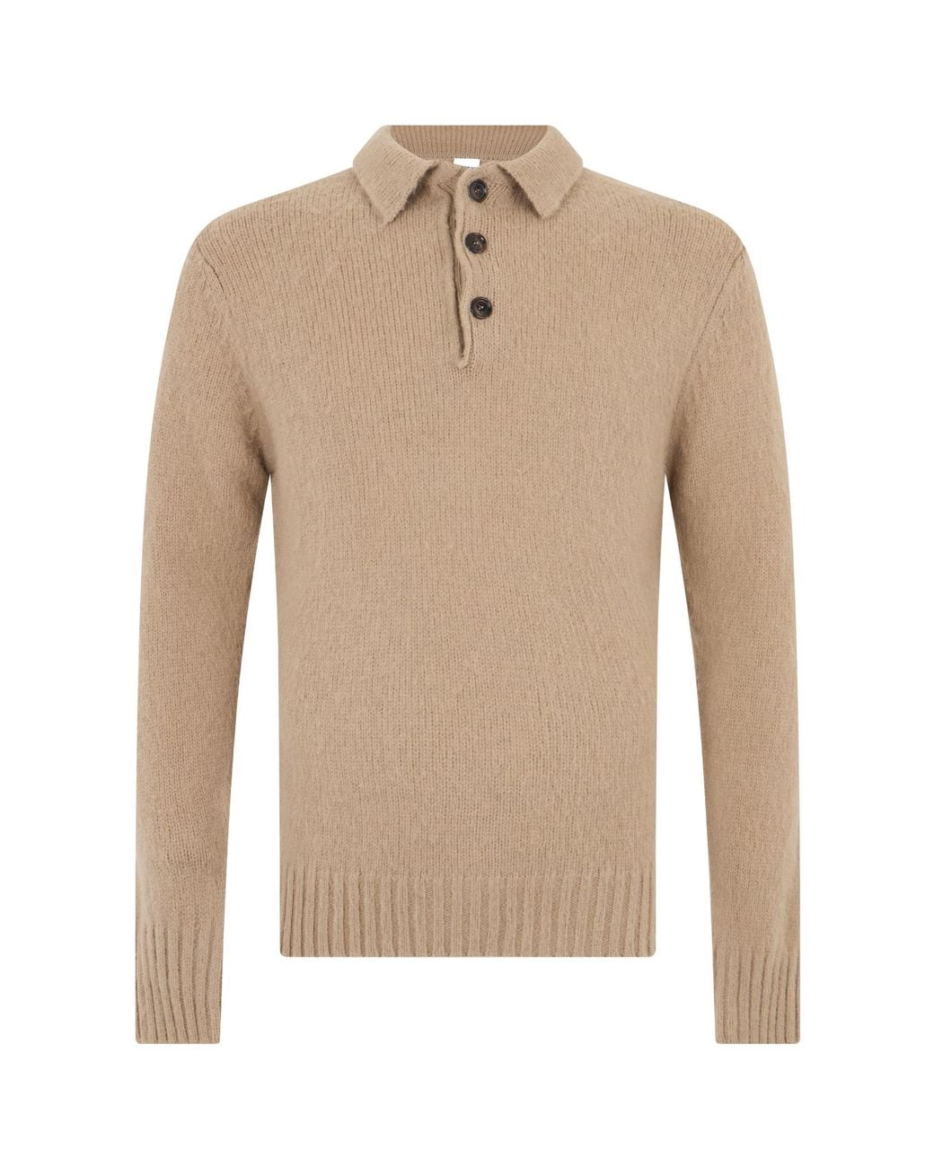 Aspesi Natural Long-Sleeved Polo Collar Sweater for men