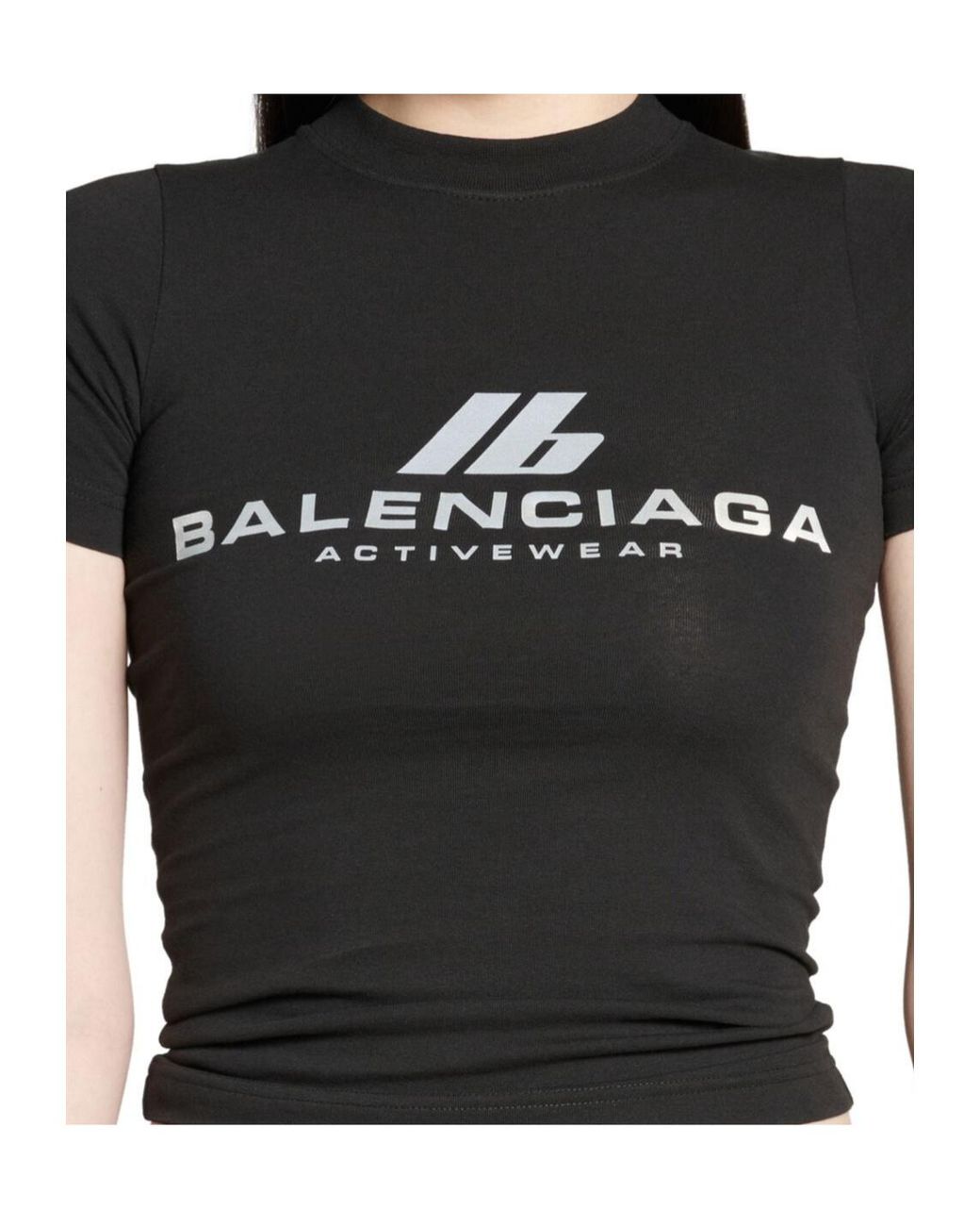 Balenciaga Black Activewear Fitted T-Shirt