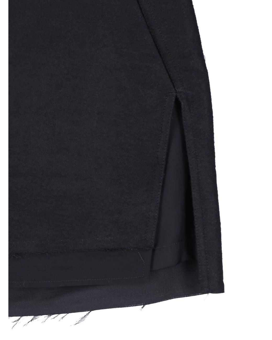 Rick Owens Blue Fog Cutoff Layered Mini Skirt