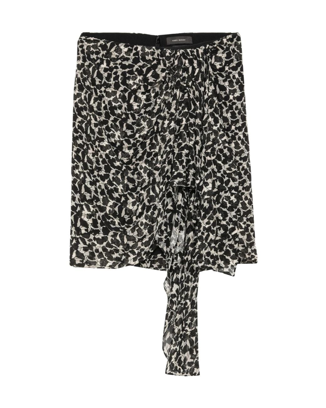 Isabel Marant Black Color-Blocked Asymmetrical Midi Skirt
