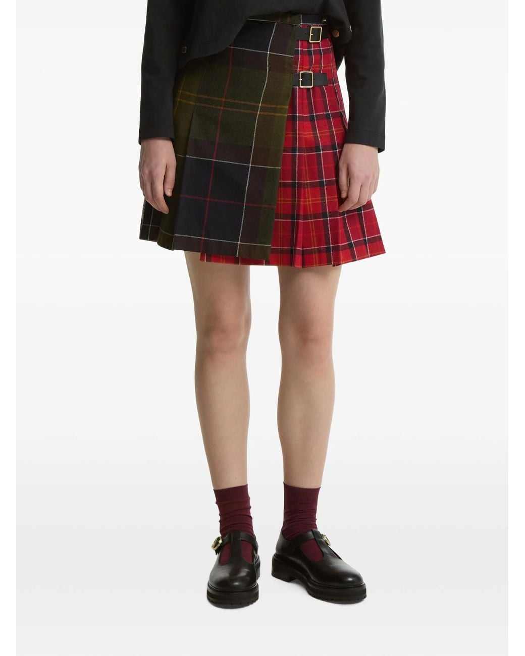 Barbour Red Gillian Tartan Mini Skirt