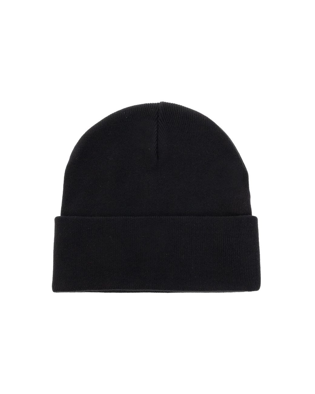 Palm Angels Black Logo-Patch Knit Hat for men