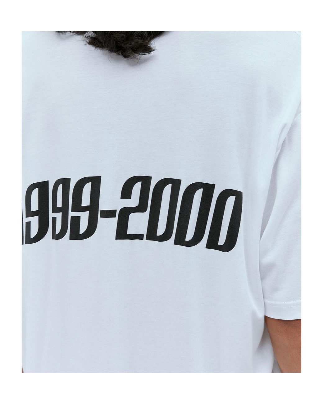 Song For The Mute Blue Oversized Logo Printed Crewneck T-Shirt for men