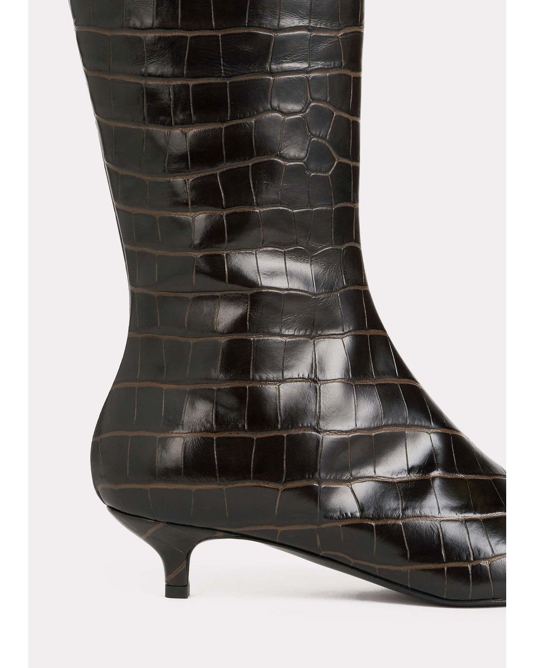 Totême Black Totême Embossed Pointed-Toe Boots