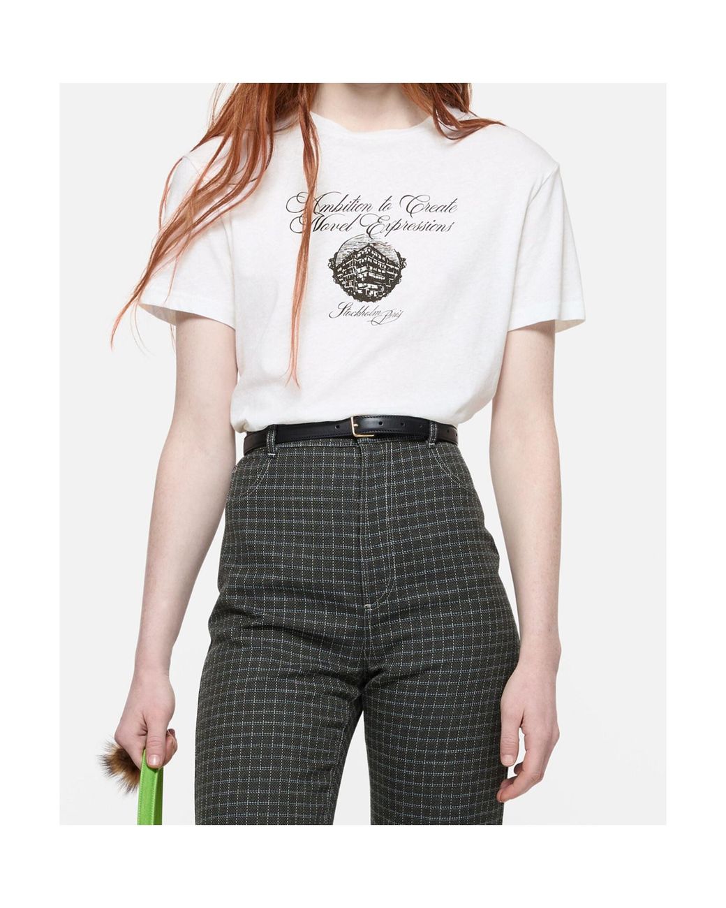 Acne White Graphic Jersey T-Shirt