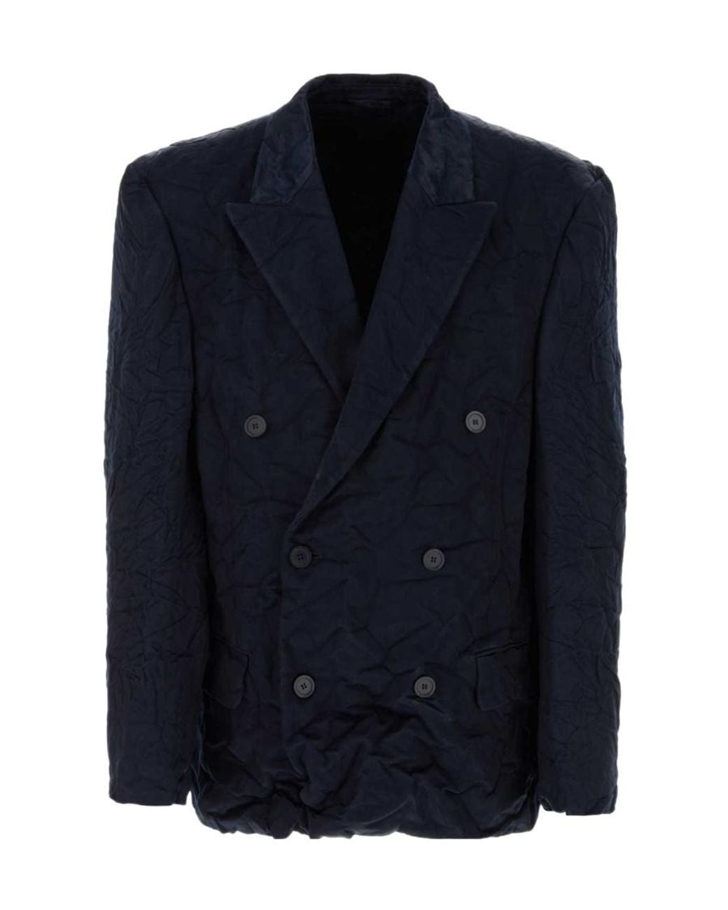 Balenciaga Blue Creased Effect Blazer for men