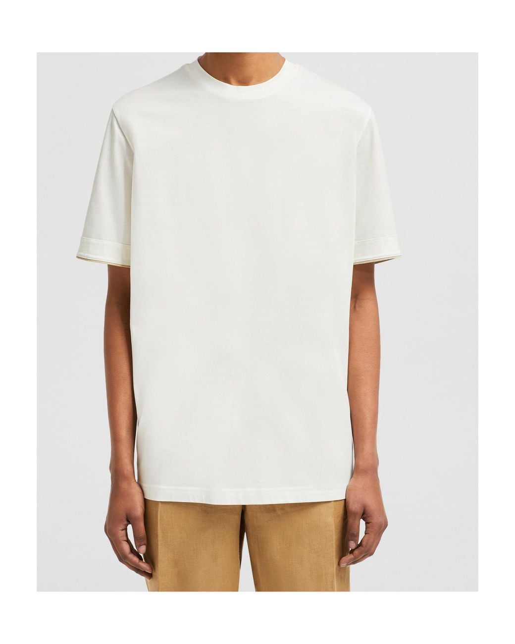 Moncler White Logo Embroidered Crewneck T-Shirt for men