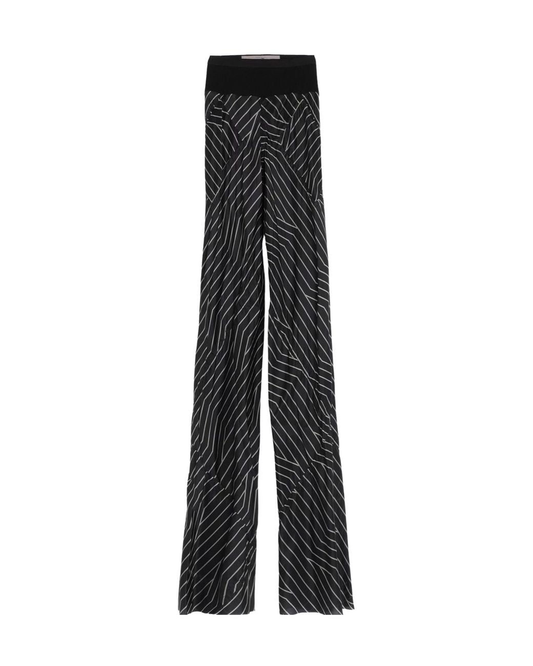 Rick Owens Black Two-Tone Striped Knitted Casual Pants