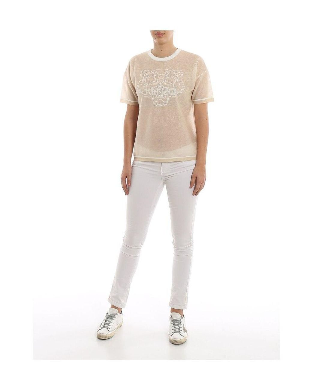 KENZO Natural Tiger Intarsia T-Shirt