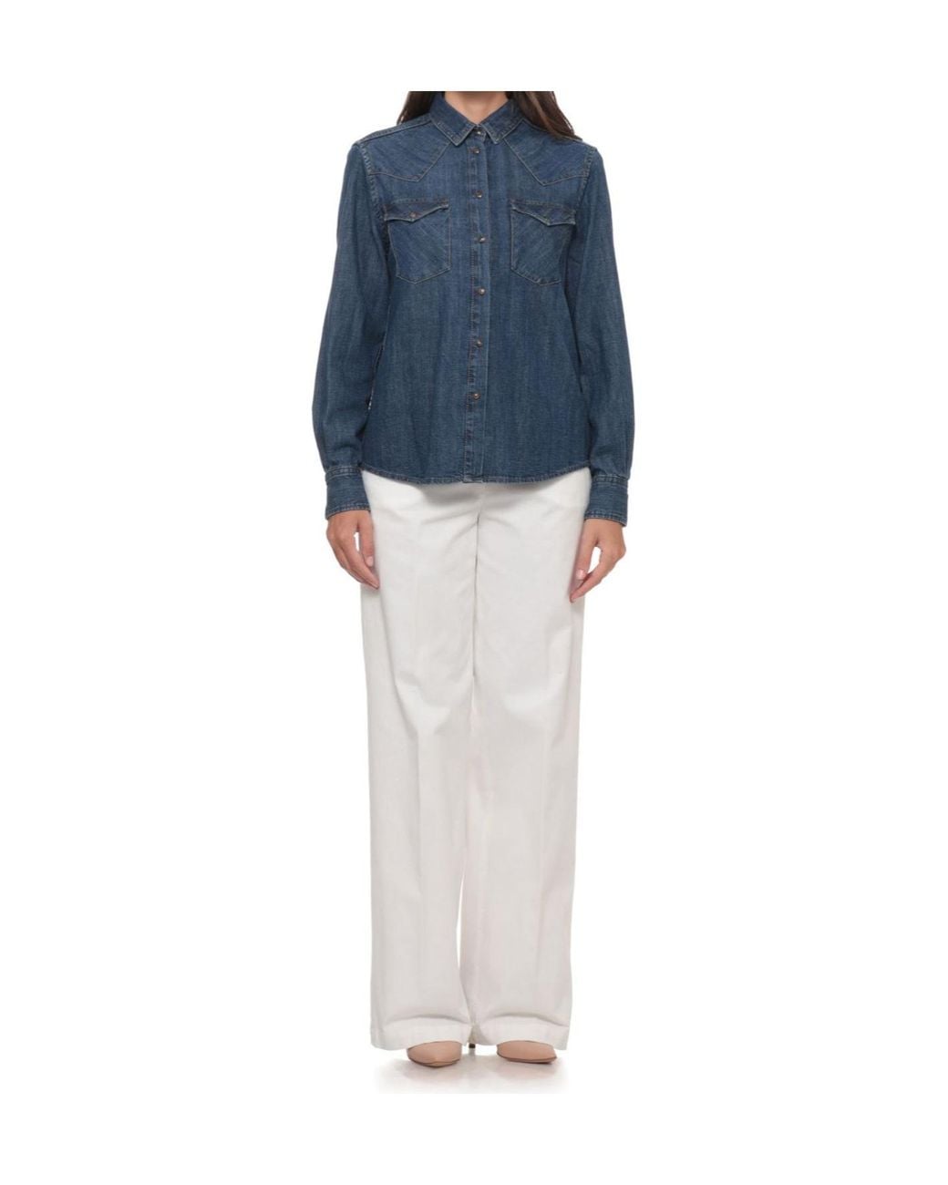 Peserico Blue Western Denim Shirt