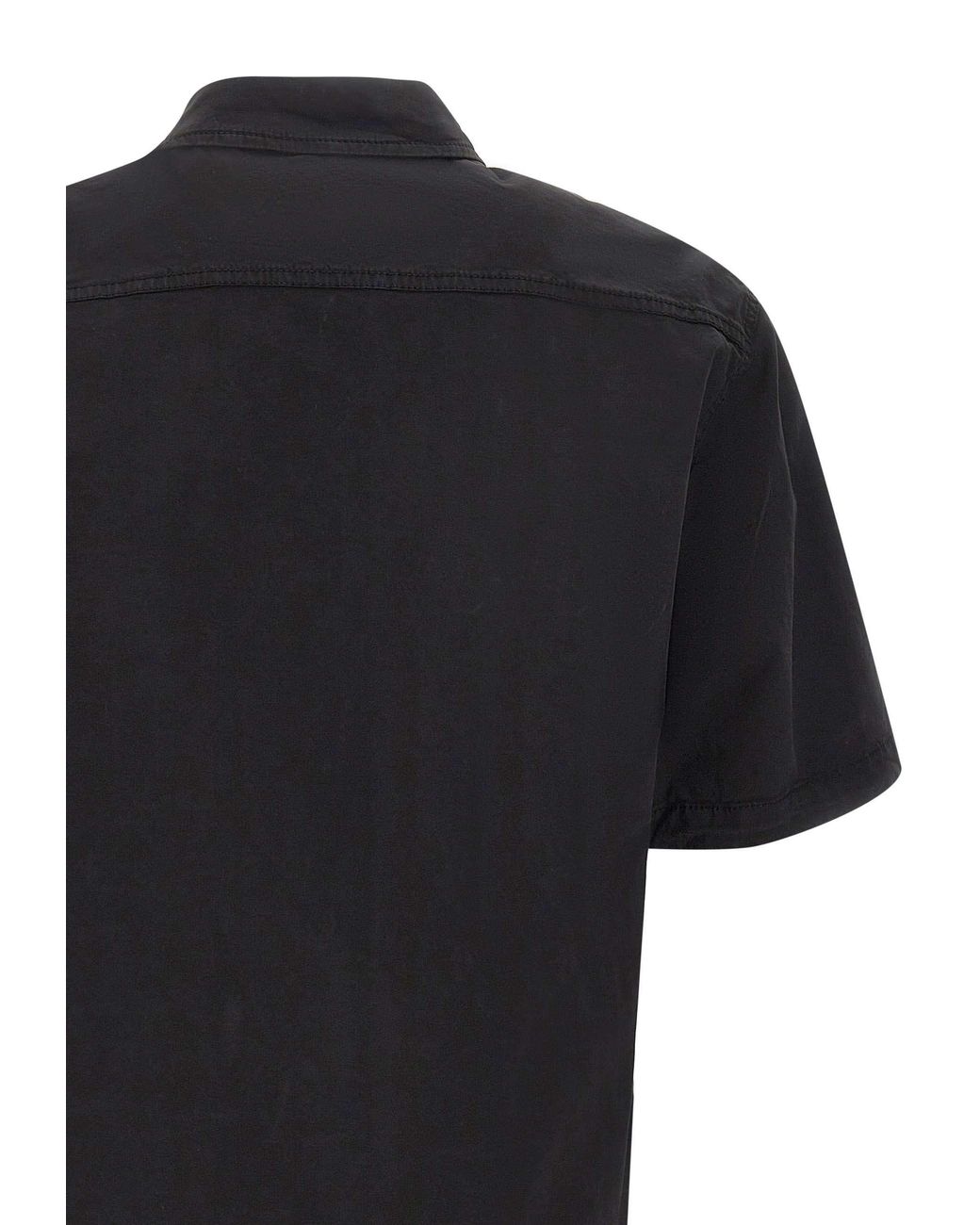 Stone Island Black Short Sleeve Buttoned Shirt for men