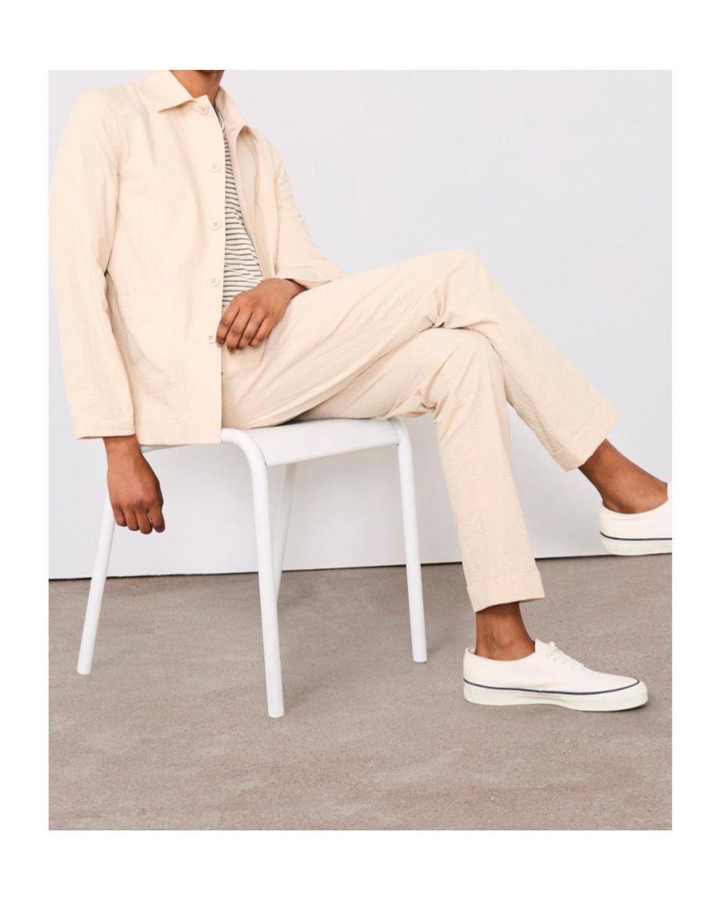 Officine Generale White Long-Sleeve Button-Fastening Shirt for men