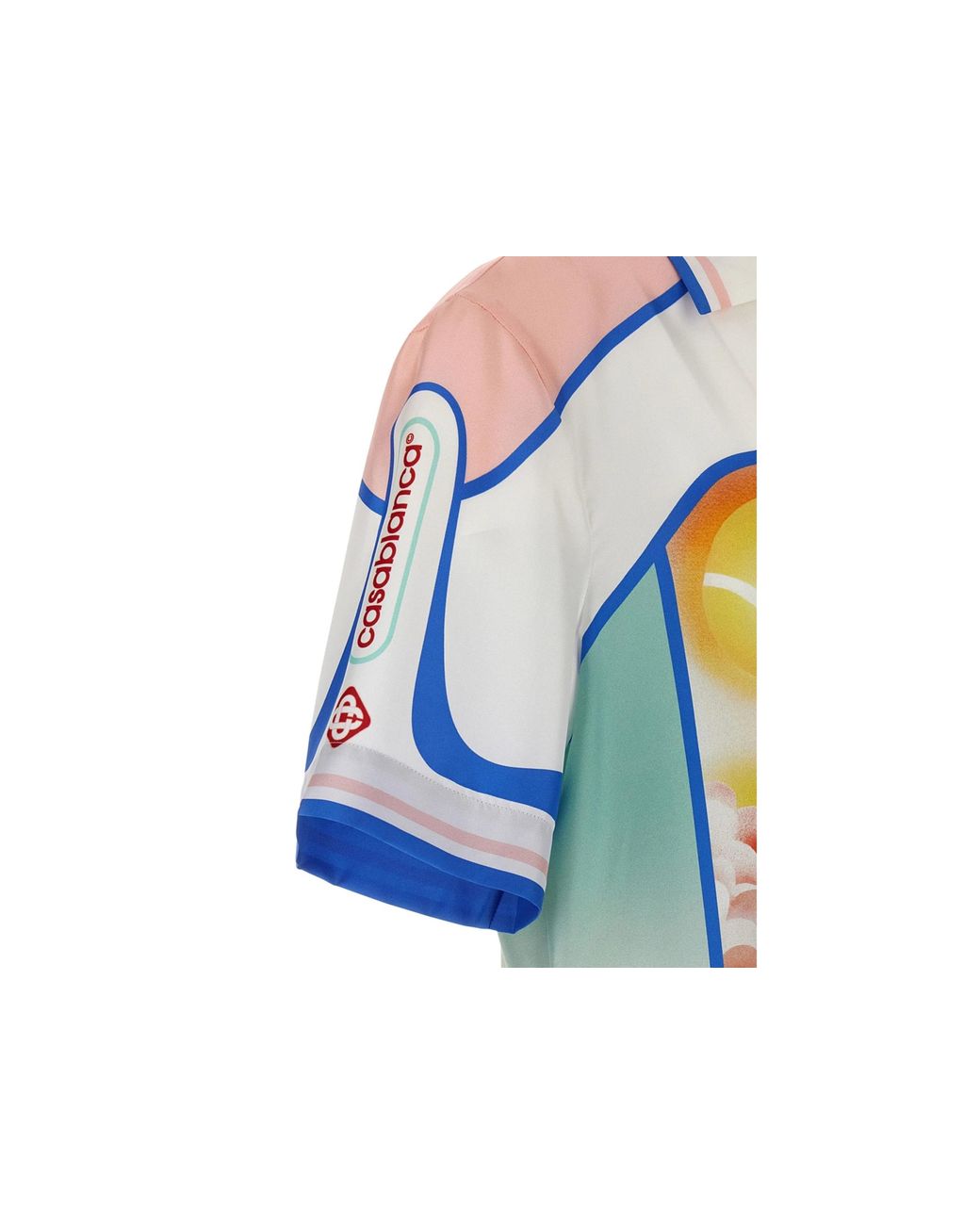 Casablanca Blue Printed Short-Sleeved Shirt for men