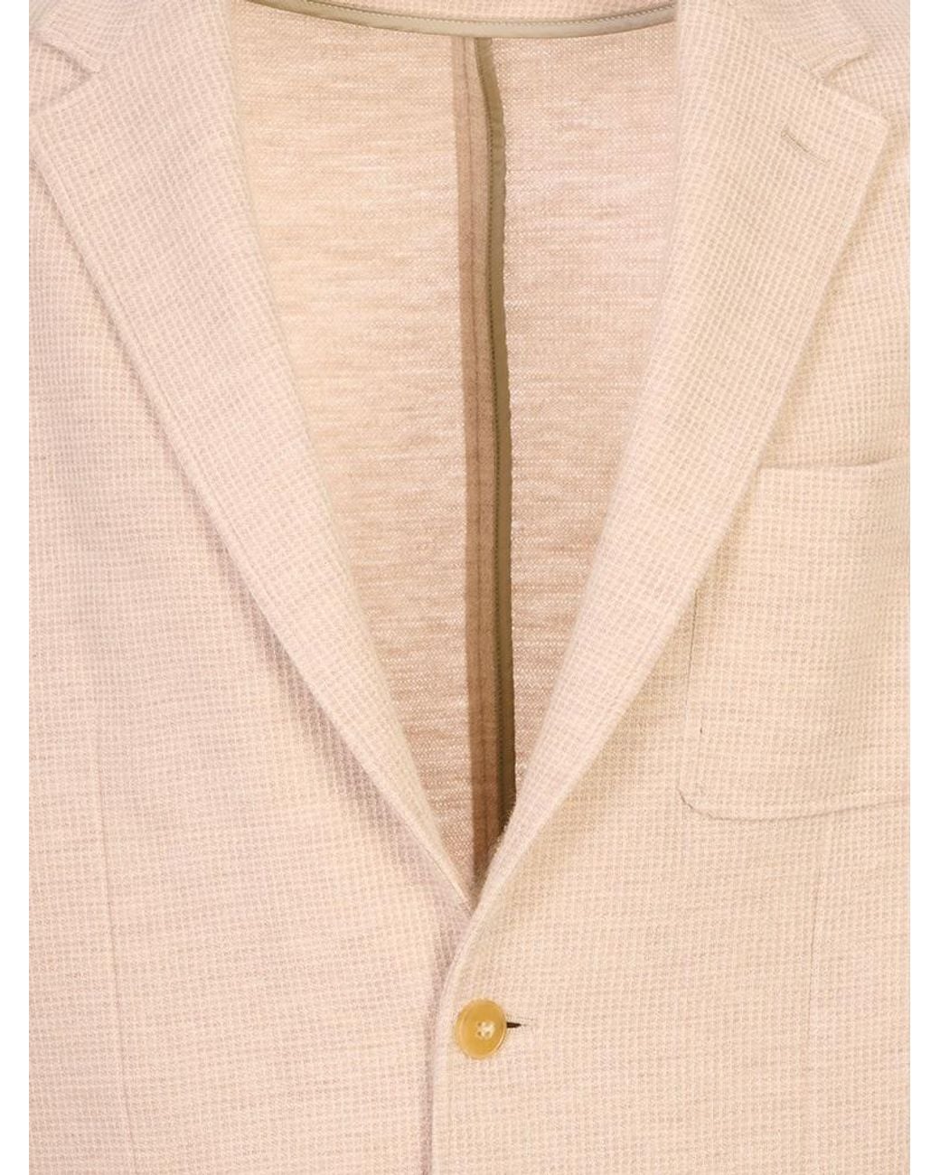 Canali Natural Textured Single-Breasted Blazer for men