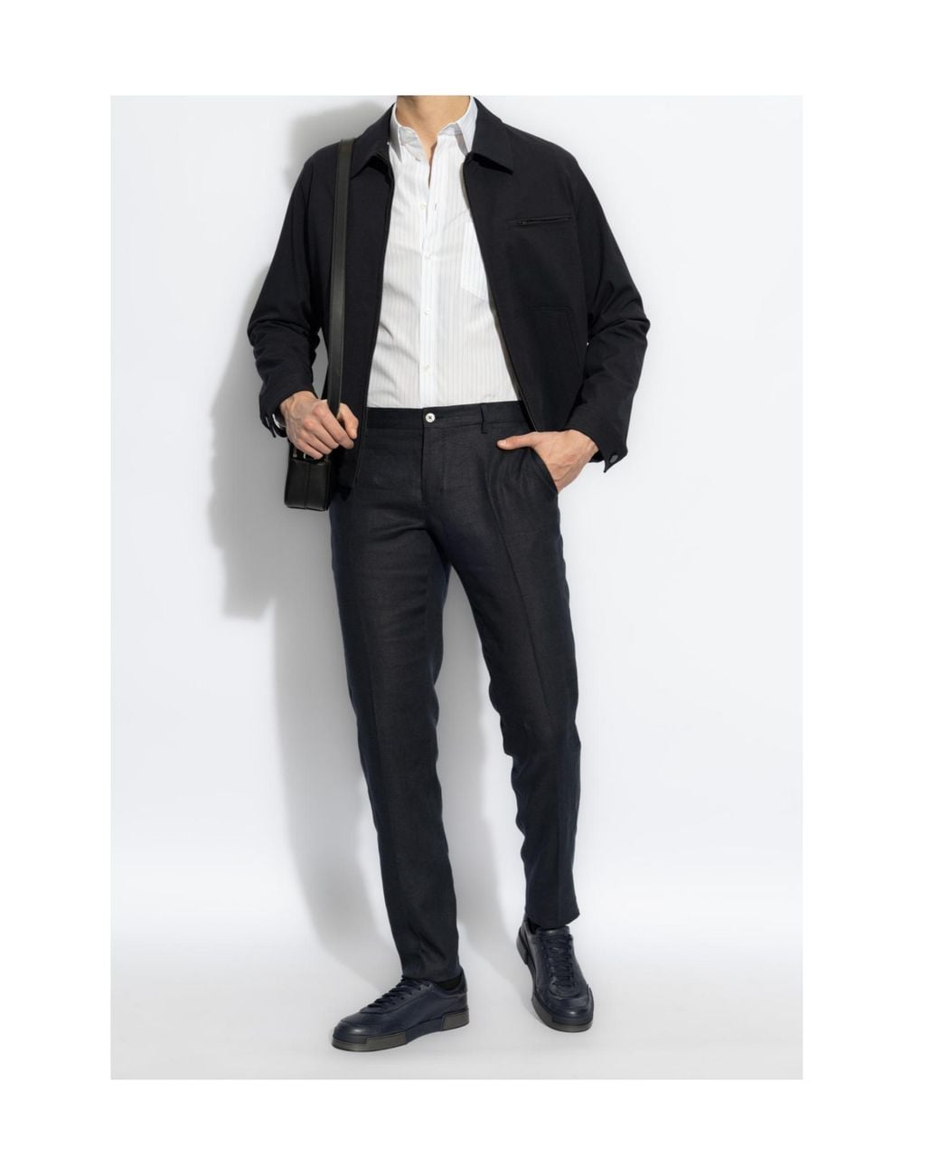 Dolce & Gabbana Blue Pressed Crease Tailored Pants for men