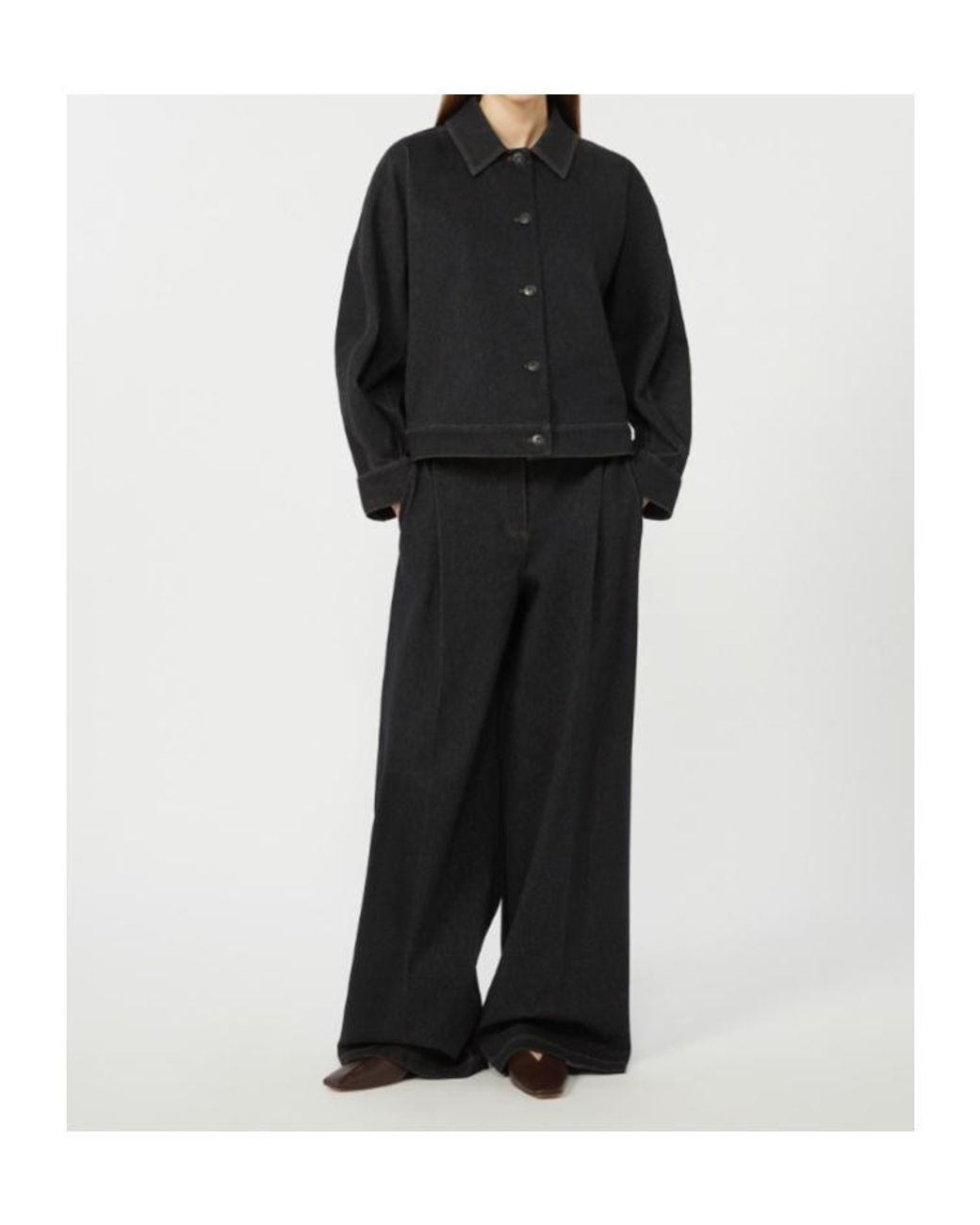 Max Mara Black Nettare Button-Up Denim Jacket