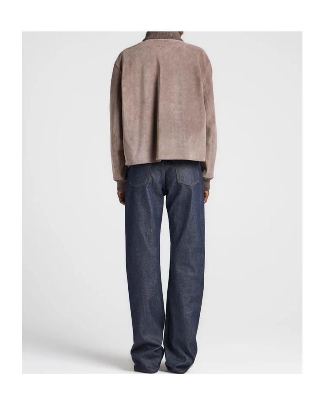 J.W. Anderson Brown Suede Ribbed-Trim Jacket