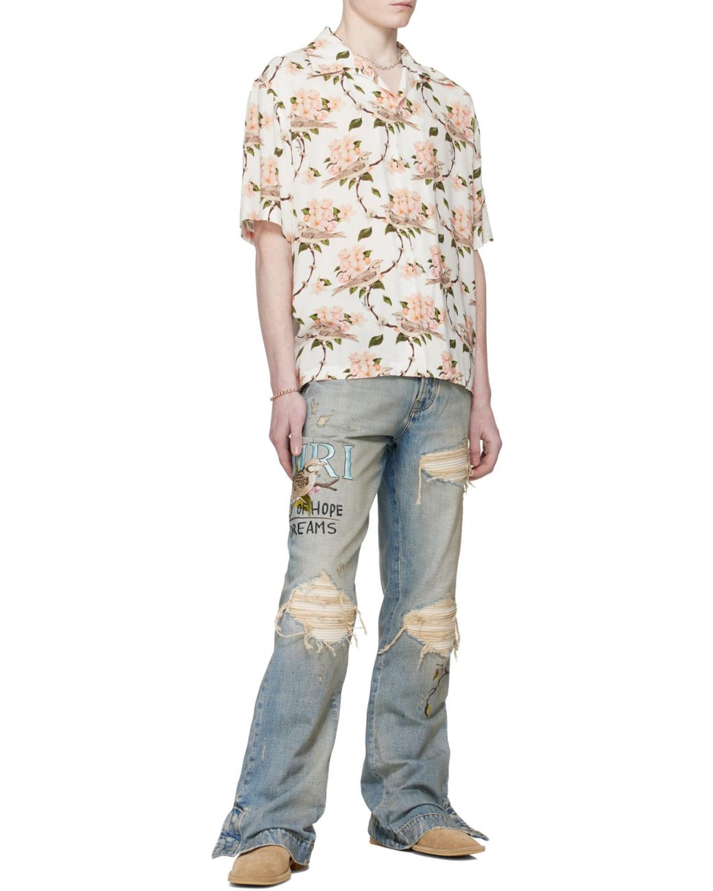 Amiri Blue Distressed Jeans for men