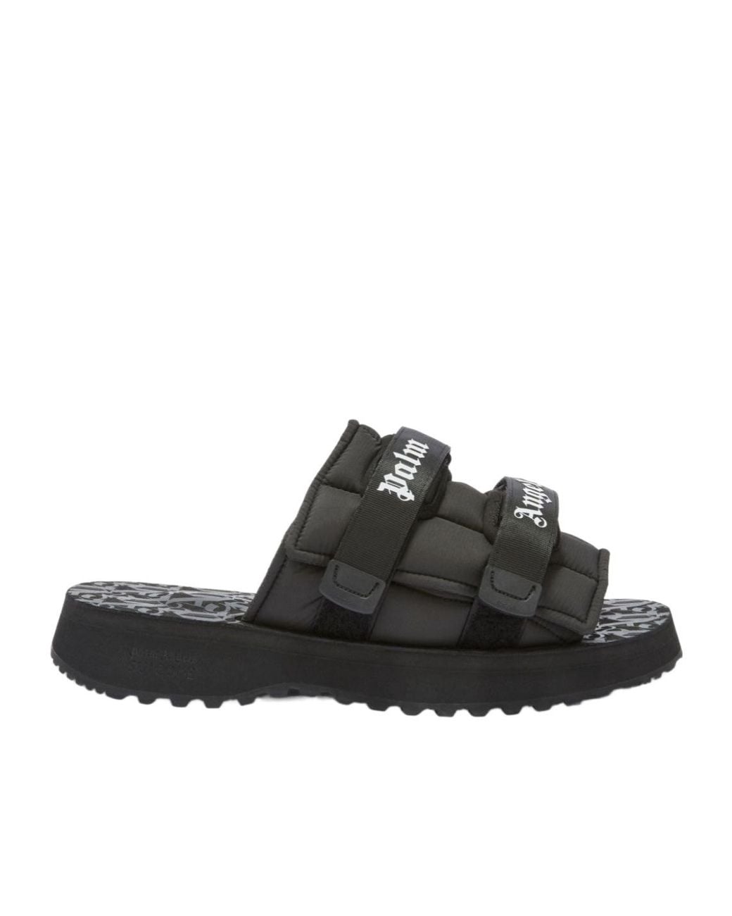 Palm Angels Black X Suicoke Moto-P Logo Printed Slides for men