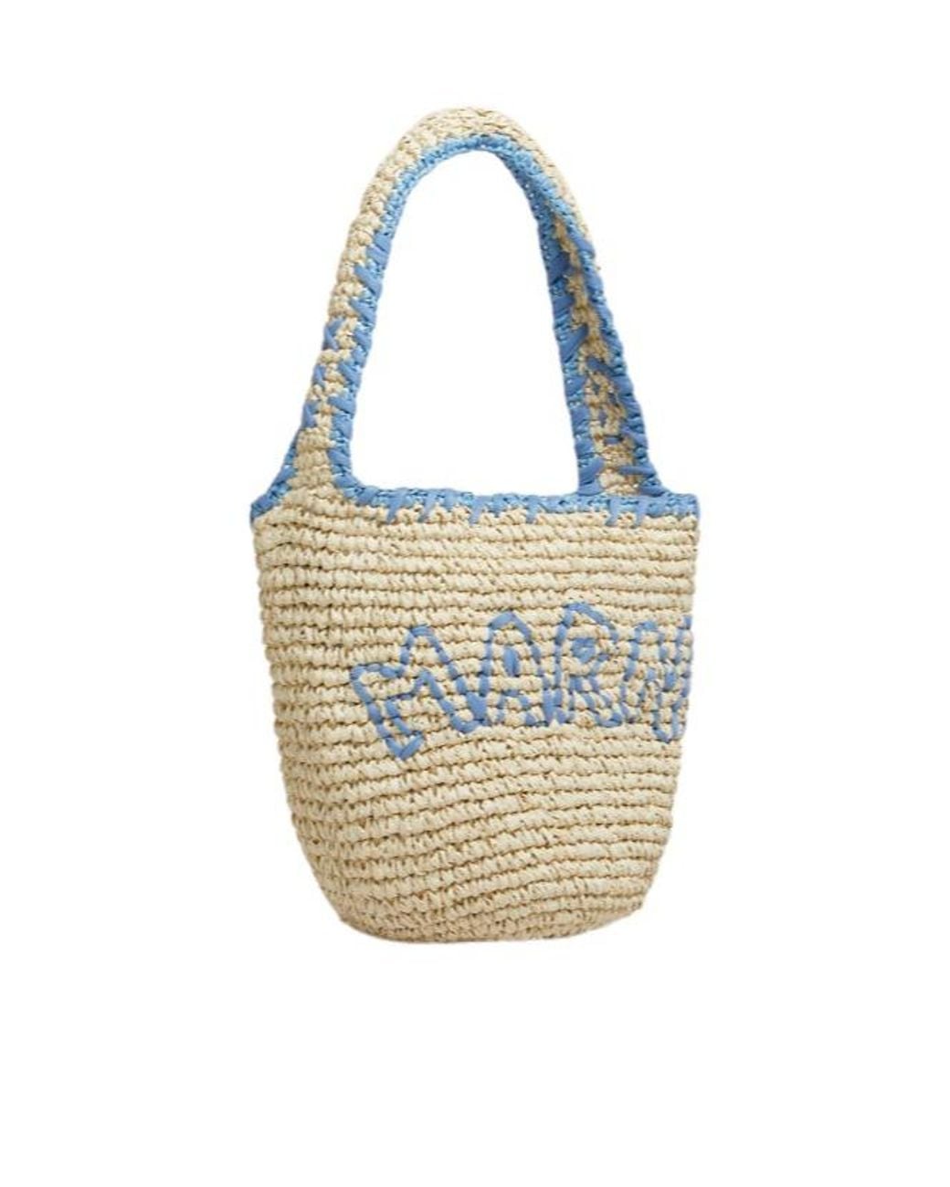 Marni White Logo Detailed Small Hobo Bag