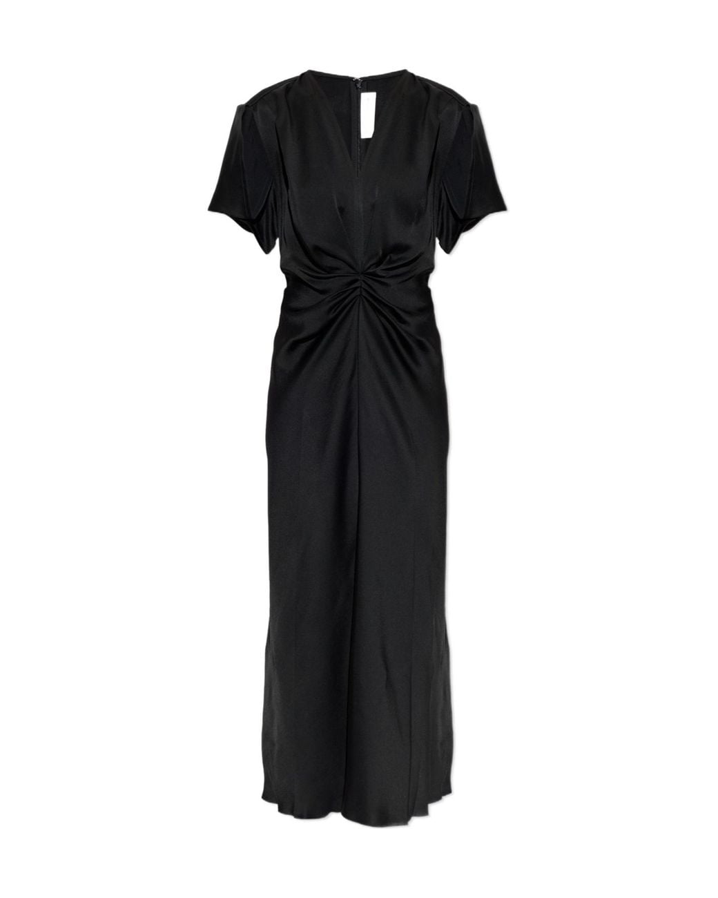 Victoria Beckham Black Draped Midi Dress