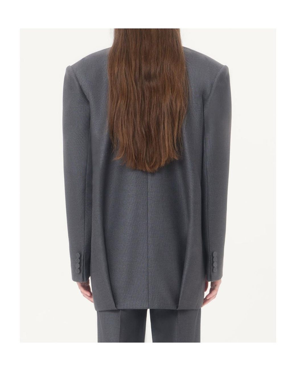 Valentino Gray Long-Sleeve Blazer