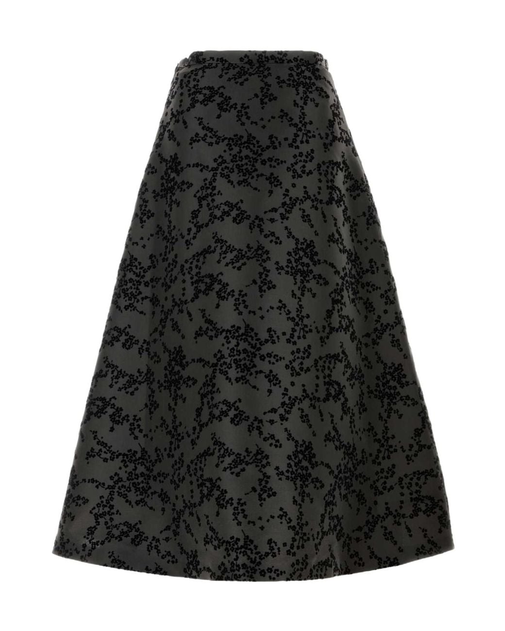 Alberta Ferretti Black Printed Skirt