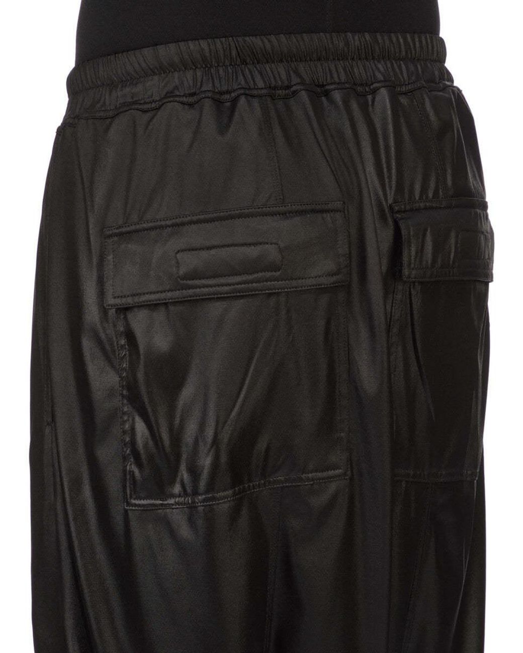 Rick Owens Black Elastic Waist Shorts for men