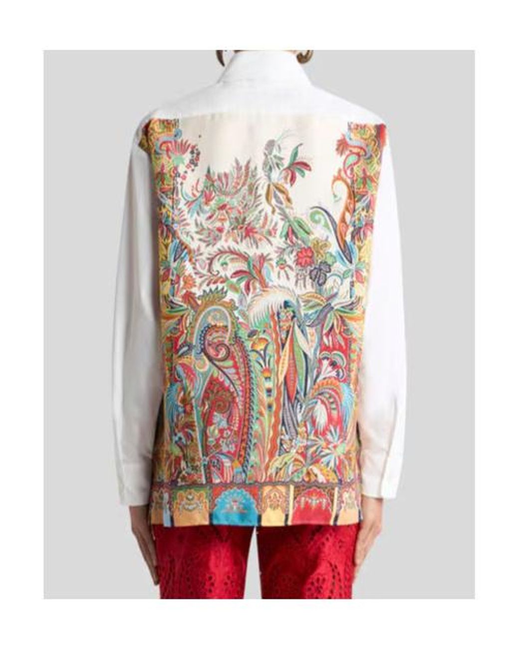 Etro White Paisley-Printed Long-Sleeved Shirt