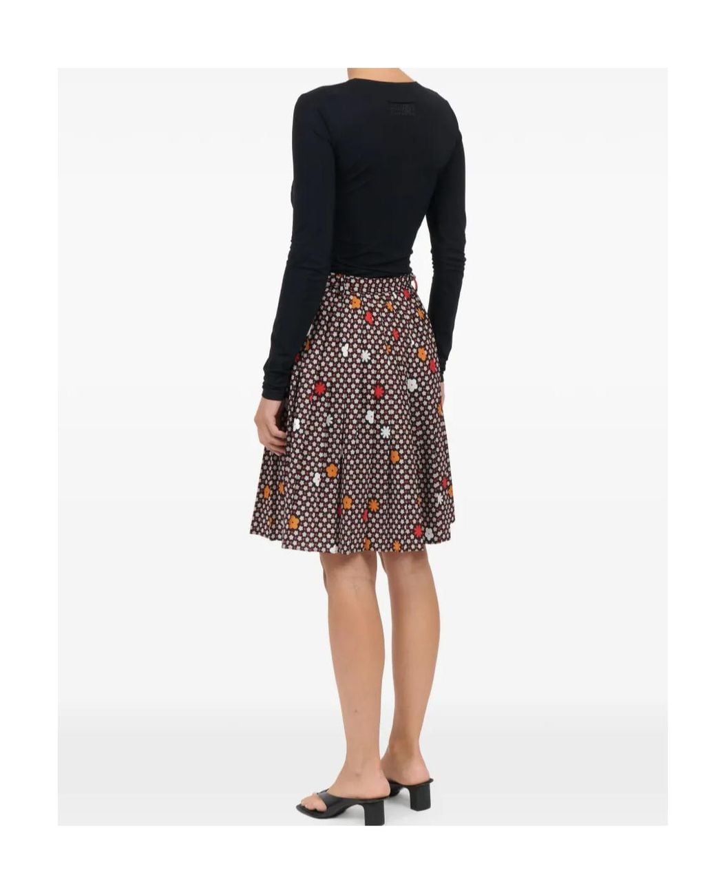 MM6 by Maison Margiela Multicolor Floral-Printed Pleated Midi Skirt