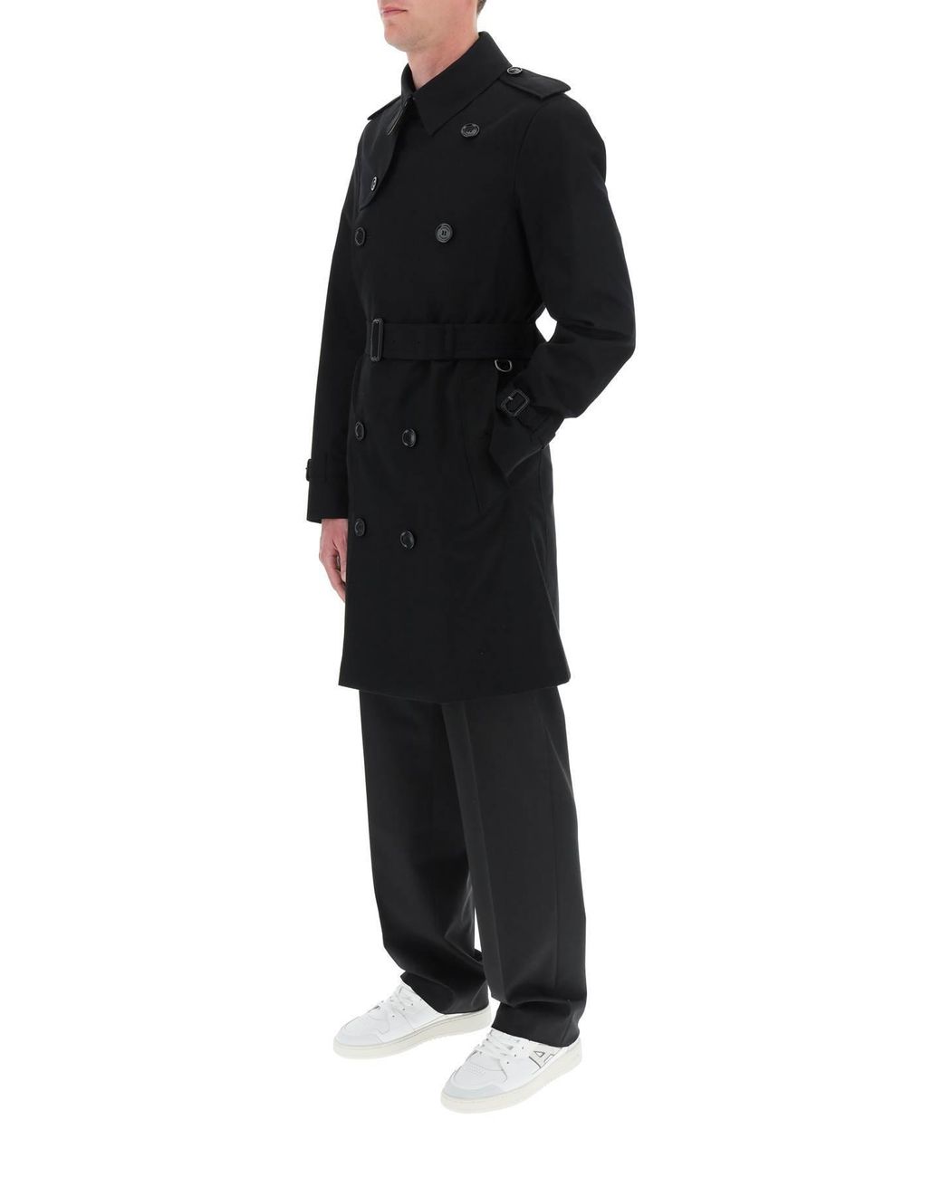 Burberry Black Chelsea Heritage Mid-Length Trench Coat for men