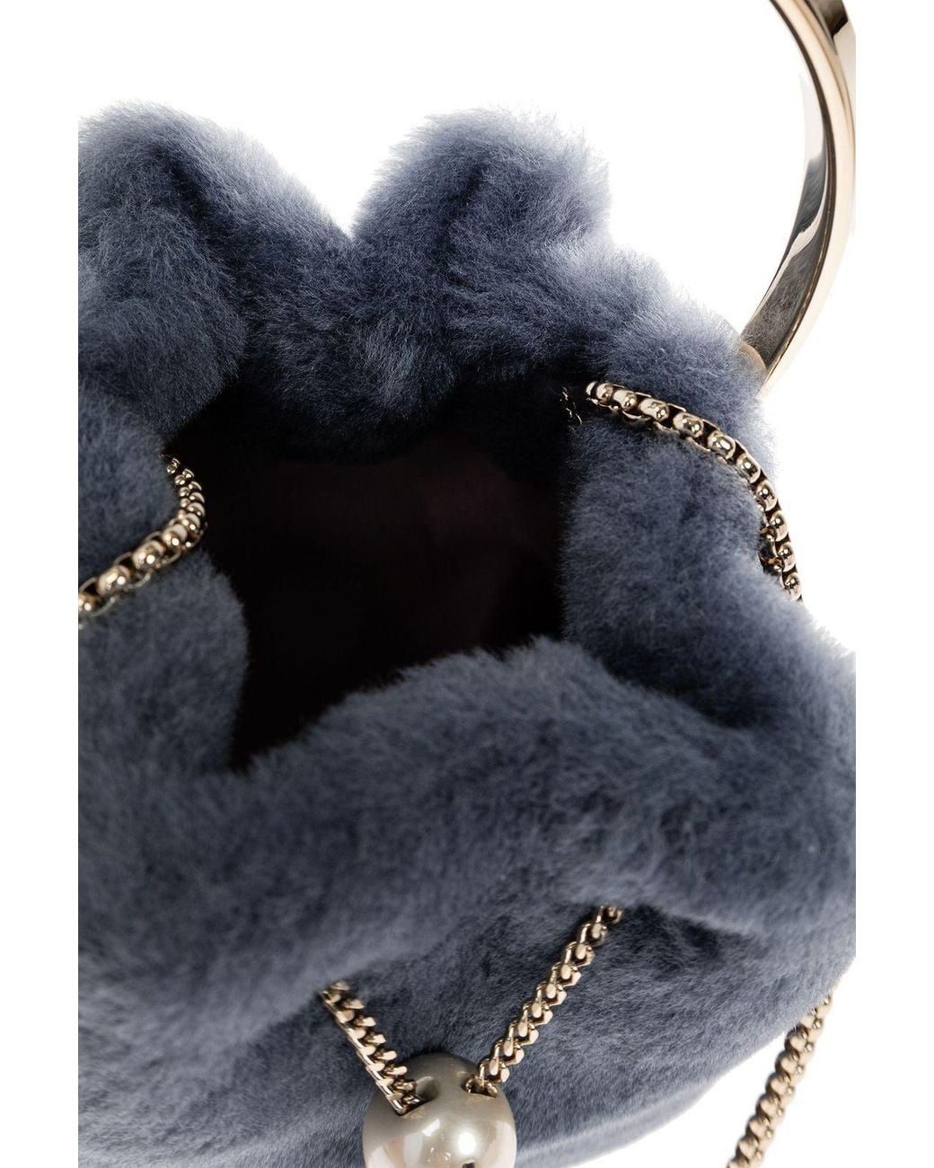 Jimmy Choo Blue Bon Bon Drawstring Tote Bag