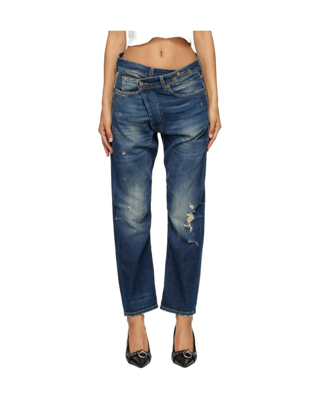 R13 Blue Crossover Denim Pants