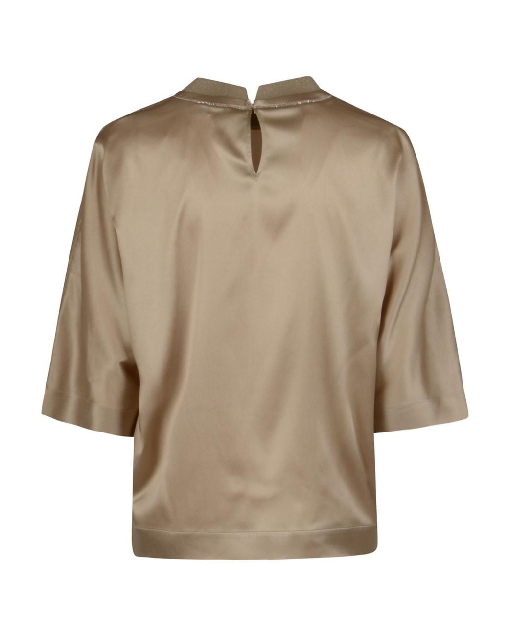 Peserico Brown Boxy Satin Top
