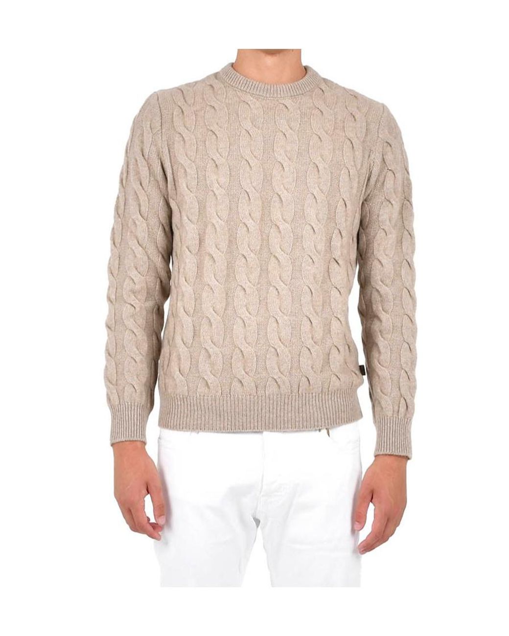 Jacob Cohen Natural Long-Sleeved Crewneck Jumper for men