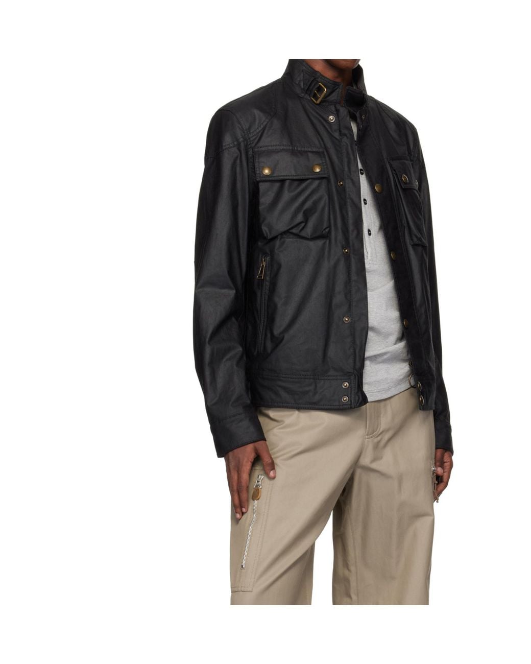 Belstaff Black Racemaster Military Jacket for men