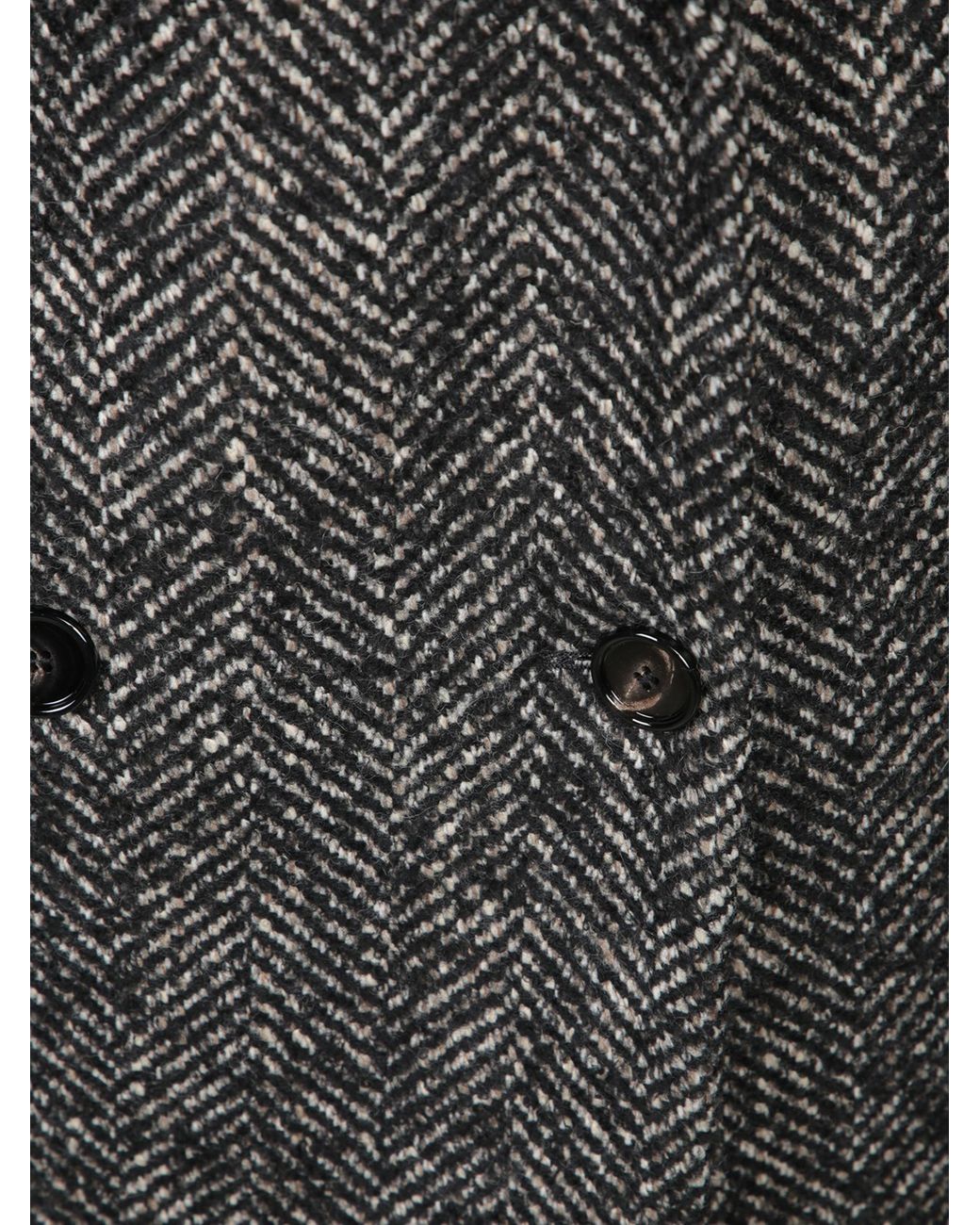 Tagliatore Black Herringbone Belted Coat