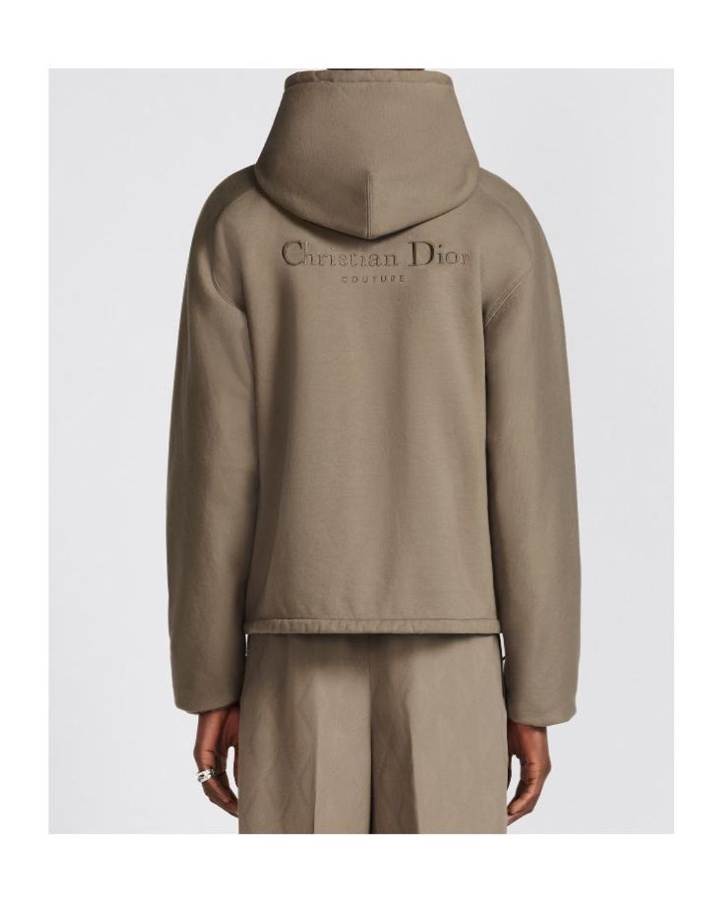 Dior Brown Homme Logo Embroidered Zip-Up Jacket for men