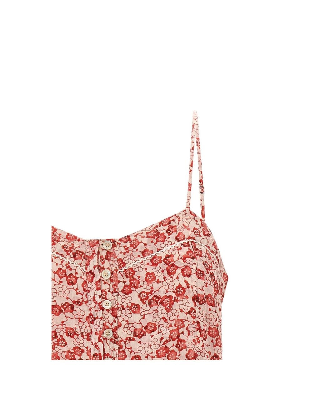 Isabel Marant Red Isabel Marant Étoile Vickia Floral Mini Jumpsuit