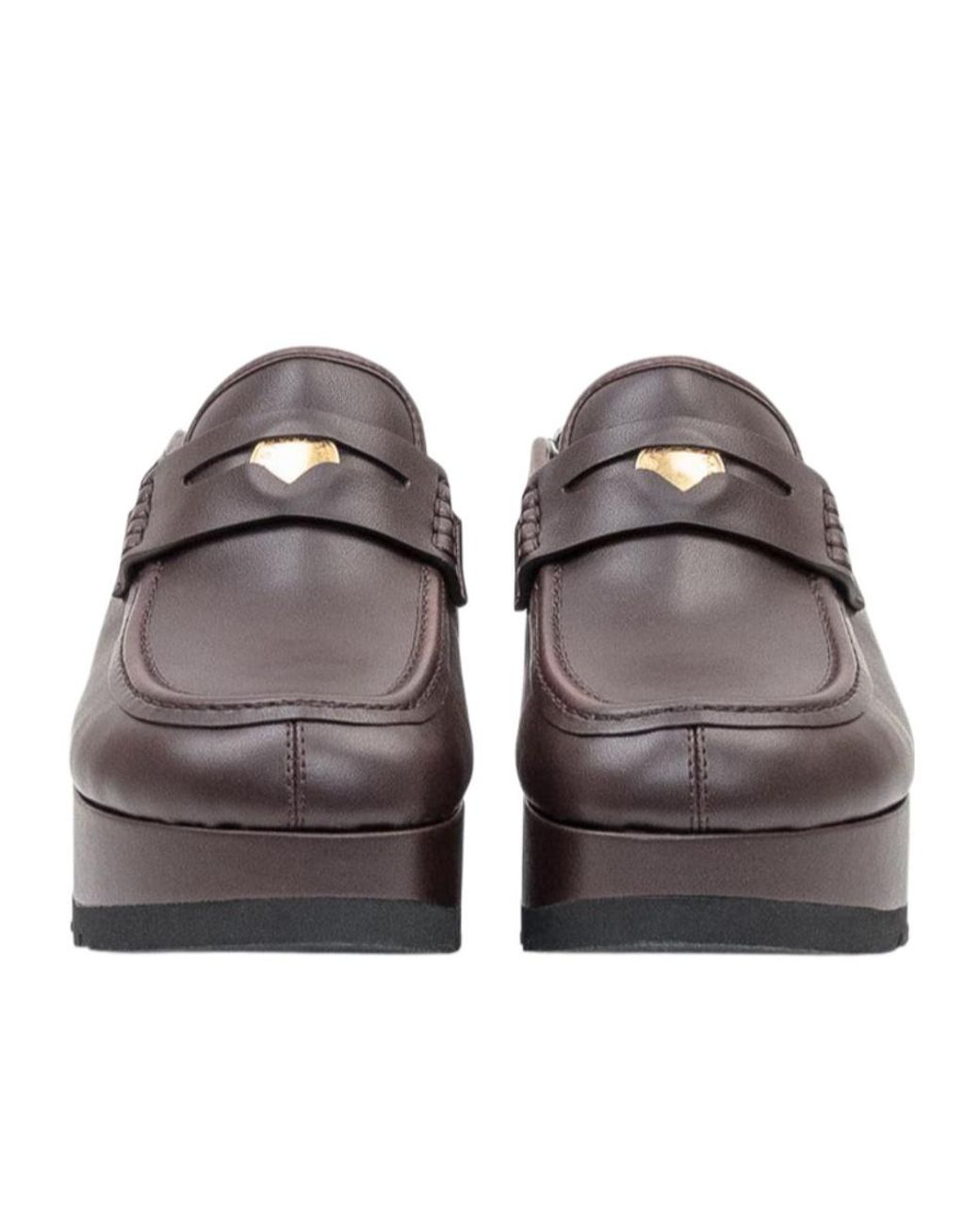 Stella McCartney Brown Logo Plaque Loafers