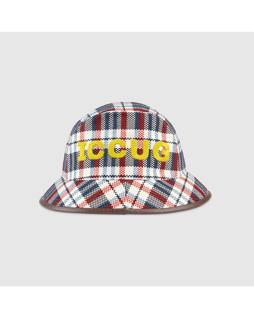Gucci White Iccug Check-Print Fedora for men