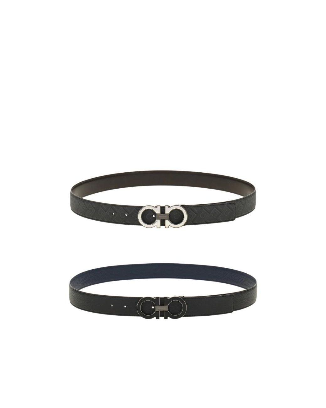 Ferragamo White Ferragamo Eyewear Reversible Logo Buckle Belts for men