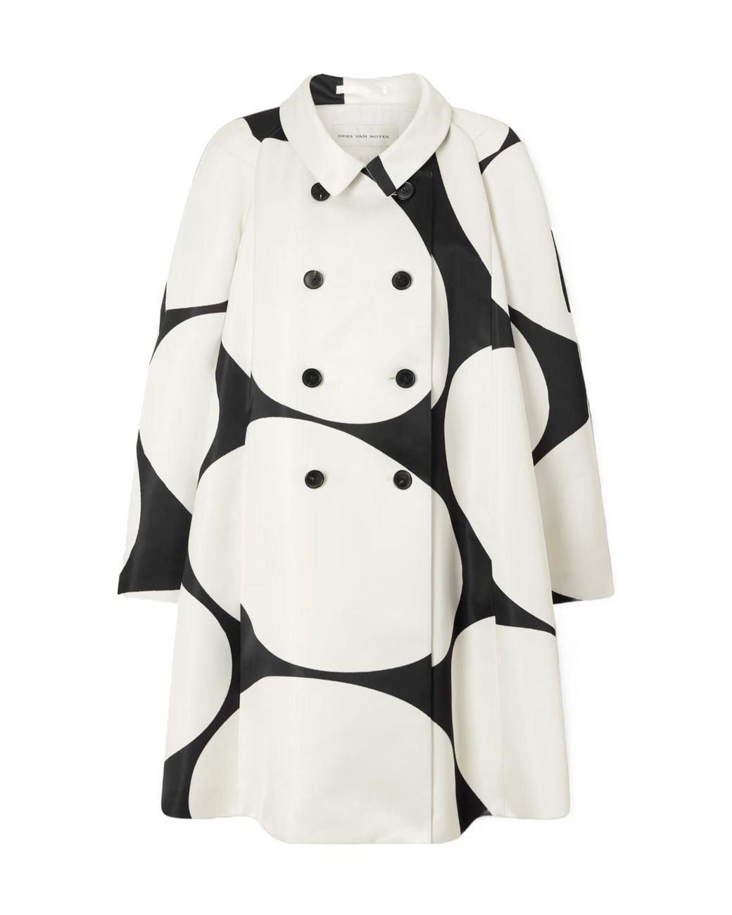 Dries Van Noten White Ripa Printed Coat