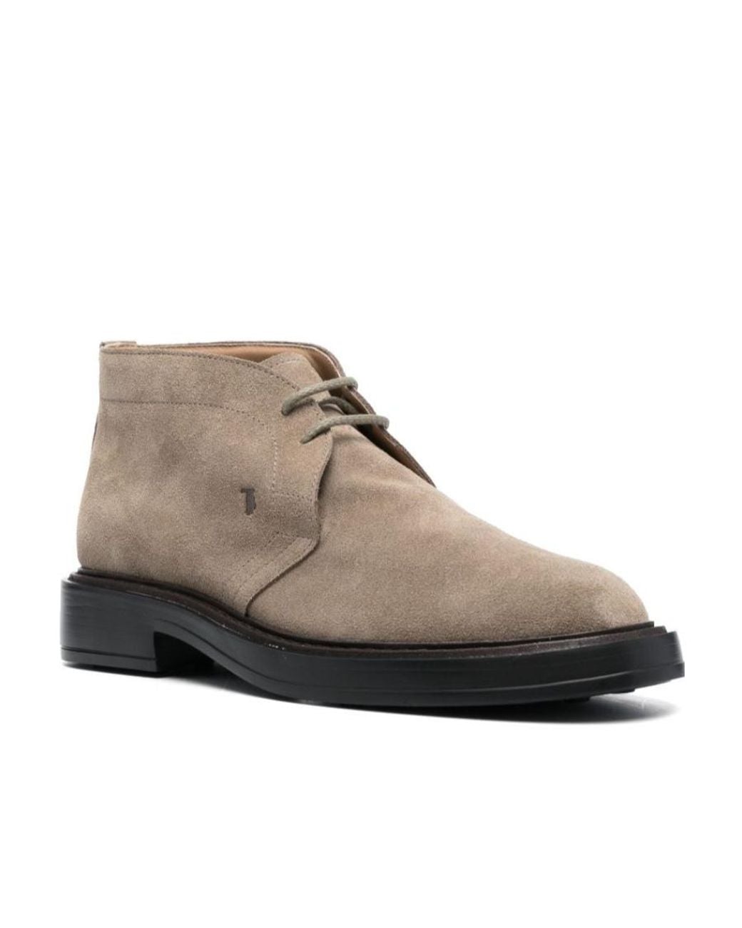 Tod's Gray Desert Round Toe Lace-Up Boots for men