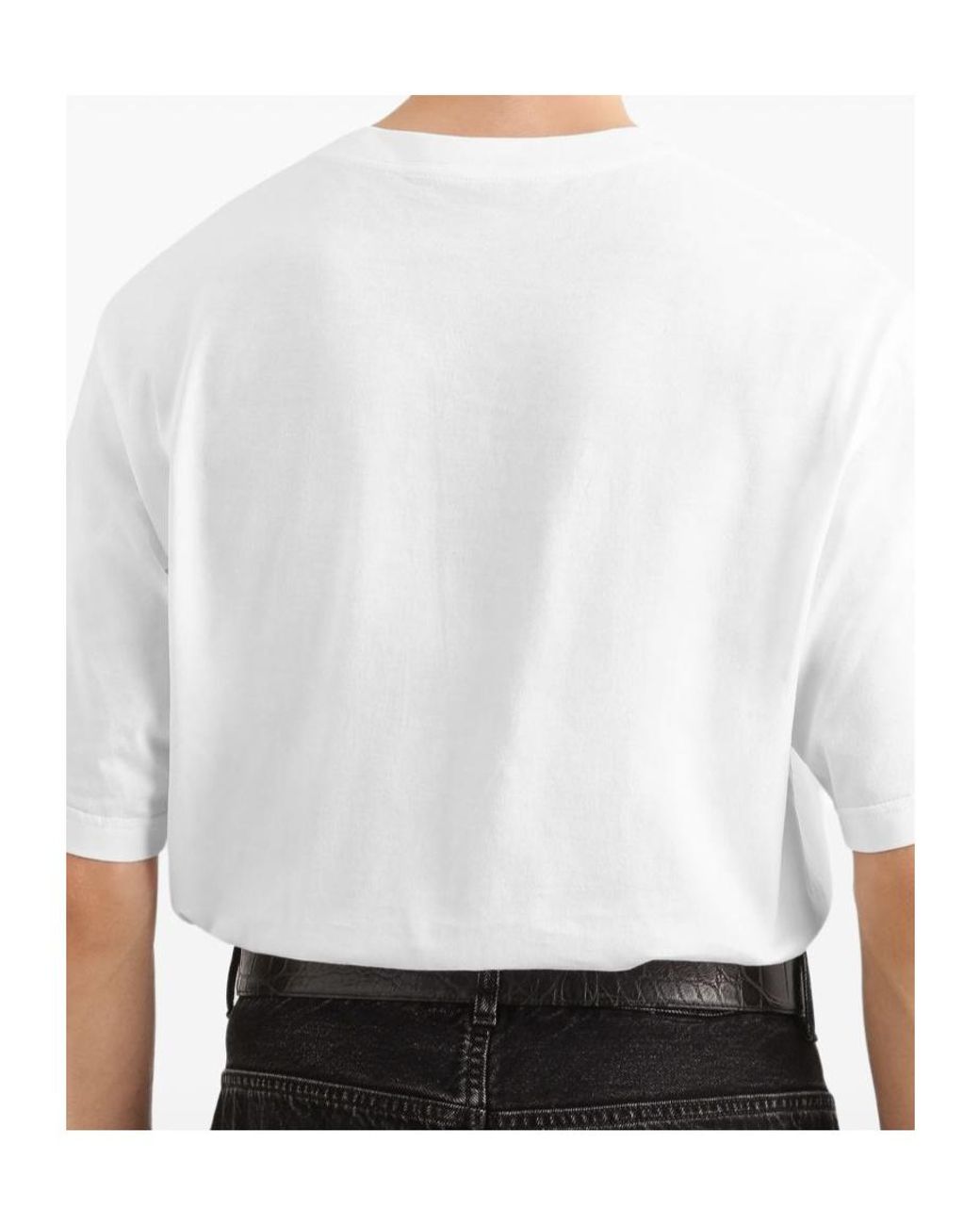 Dolce & Gabbana White Logo Embroidered T-Shirt for men