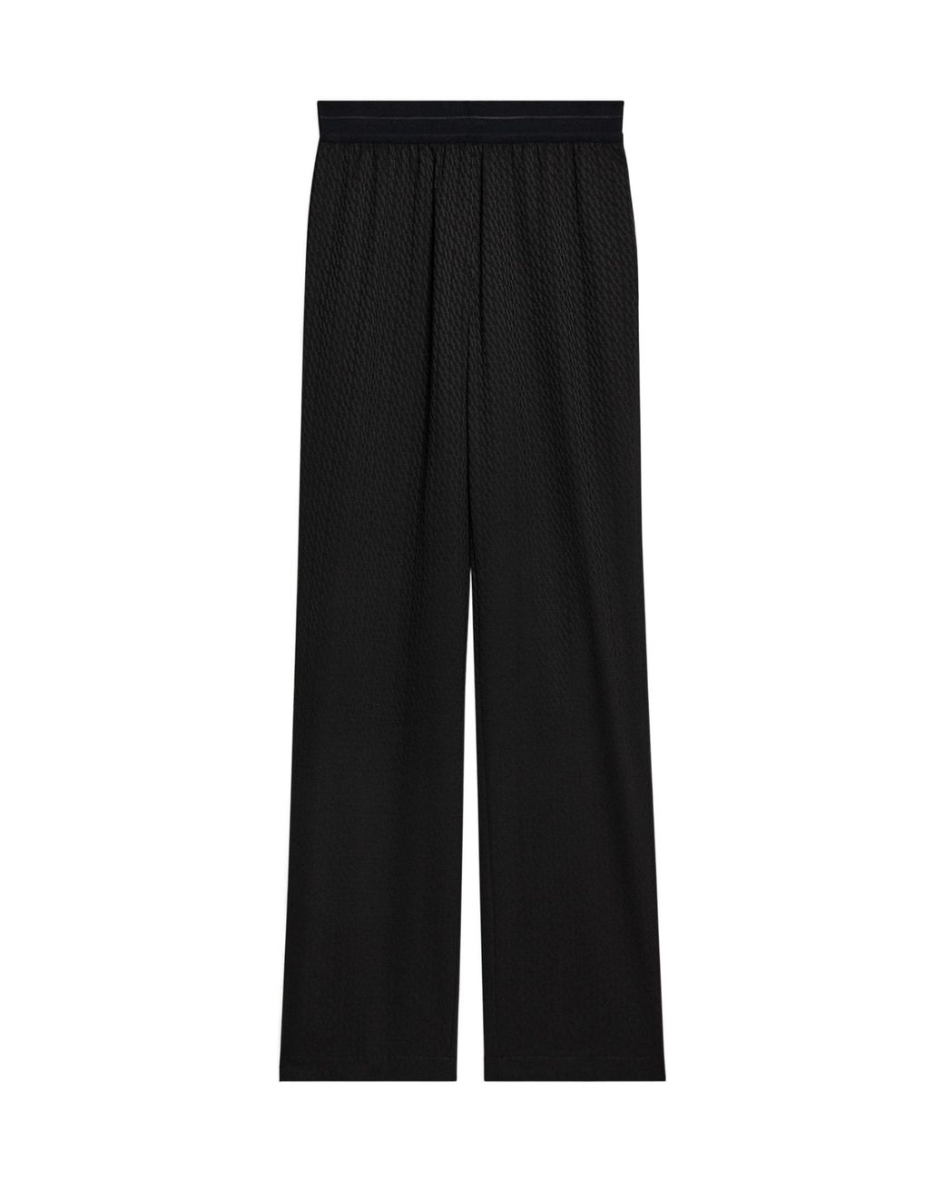 Helmut Lang Black Logo-Jacquard Straight-Leg Trousers
