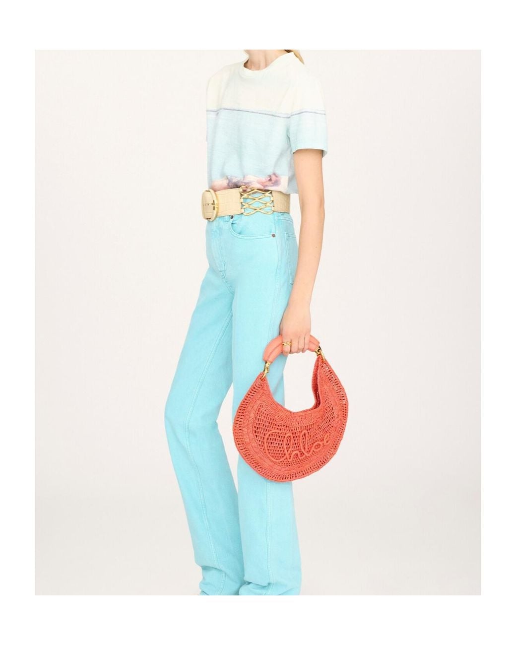 Chloé Red Chloé Summer Banana Woven Shoulder Bag